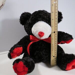 Black & Red Teddy Bear DanDee Collector's Choice with curly fur 10"